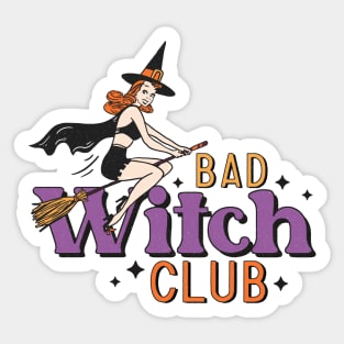 Bad Witch Club Halloween Gift Sticker